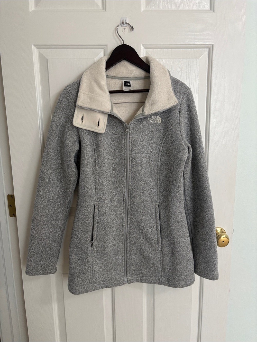 The North Face Women's Gray Jacket with Cream Collar